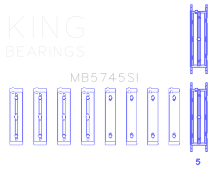 King Engine Bearings Subaru FA/FB (Size 0.25 Oversized) Main Bearing Set