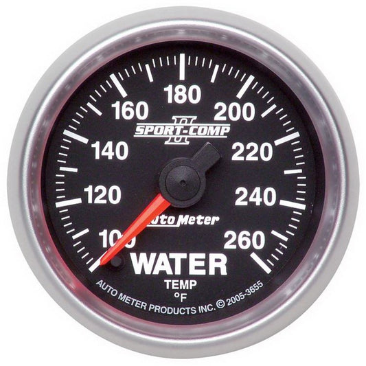 Autometer Sport-Comp II 52.4mm 100-260 Deg. F Water Temperature Gauge