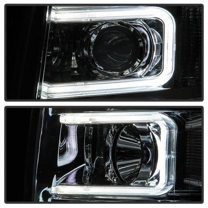 xTune Chevy Silverado 1500/2500/3500 07-13 Halo Projector Headlights Chrome PRO-JH-CS07-LED-C