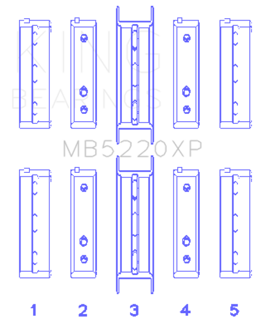 King Subaru WRX/STi EJ20 EJ22 EJ25 Flange #3 Position Performance Main Bearing Set - Size +0.25mm