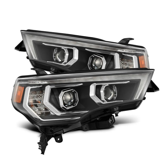 AlphaRex 14-22 Toyota 4Runner PRO-Series Projector Headlights Black w/Seq. Sig. + DRL