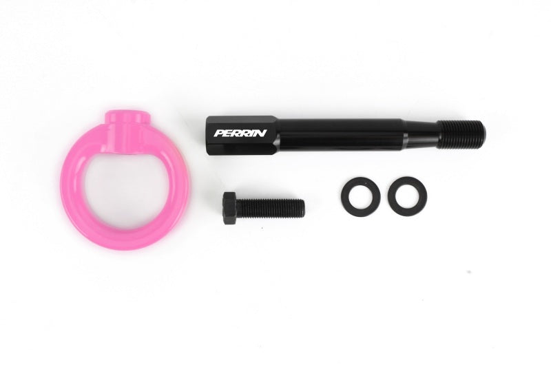 PERRIN 08-14 Subaru WRX/STI (Hatchback) Tow Hook Kit (Rear) - Hyper Pink