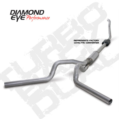 Diamond Eye KIT 4in Turbo Back DUAL AL: 94-97 FORD 7.3L F250/F350 PWRSTROKE NFS W/ CARB EQUIV STDS