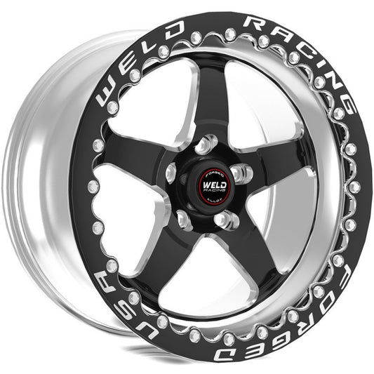 Weld S71 17x10 / 5x5 BP / 7.2in. BS 43mm O/S Black Wheel (High Pad) - Single Beadlock