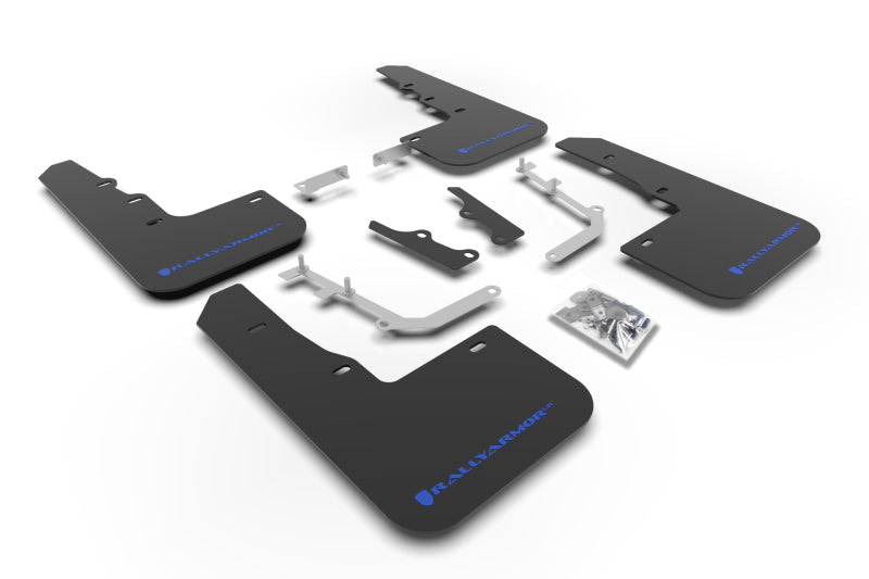 Rally Armor 20-26 Hyundai Venue Black Mud Flap Blue Logo