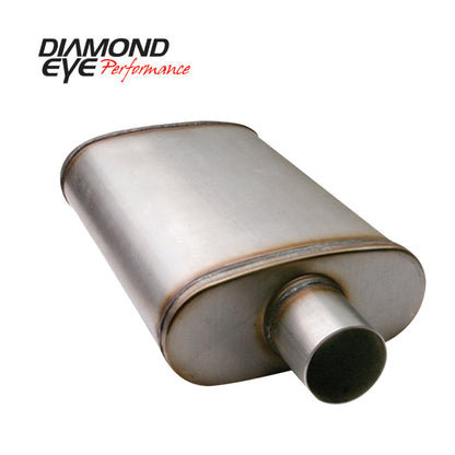Diamond Eye Muffler 3-1/2in DL IN/DL OUT 22in BODY 28in OVERALL OVAL