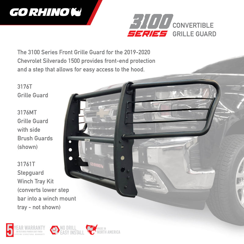 Go Rhino 19-20 Chevrolet Silverado 1500 3000 Extreme Series StepGuard - Textured Black