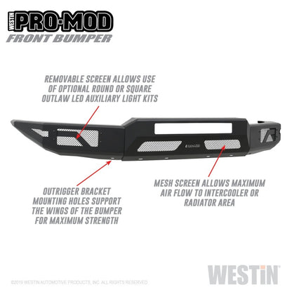 Westin 15-20 Chevrolet Colorado Pro-Mod Front Bumper - Textured Black