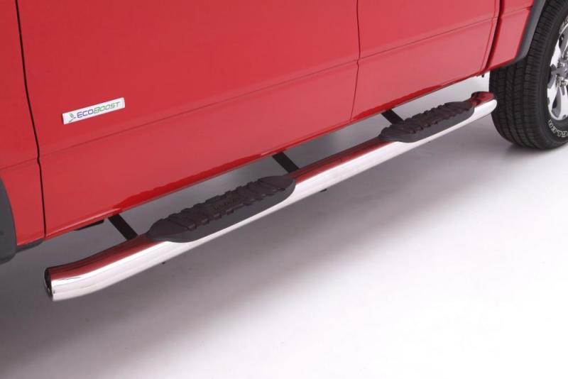 Lund 01-13 Chevy Silverado 1500 Crew Cab 5in. Curved Oval SS Nerf Bars - Polished