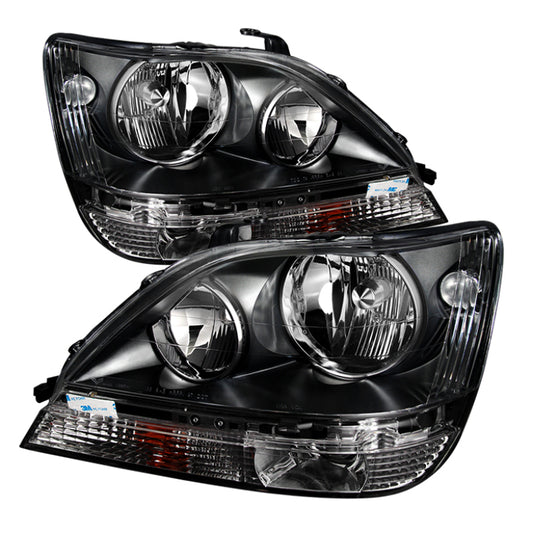 Xtune Lexus Rx300 99-03 Halogen Only (Bulbs Not Included) Crystal Headlights Black PRO-JH-LRX99-BK