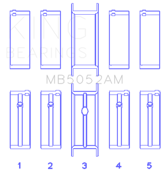 King Engine Bearings Chrysler/Mitsubishi 122ci 2.0L (Size 0.5) Main Bearing Set