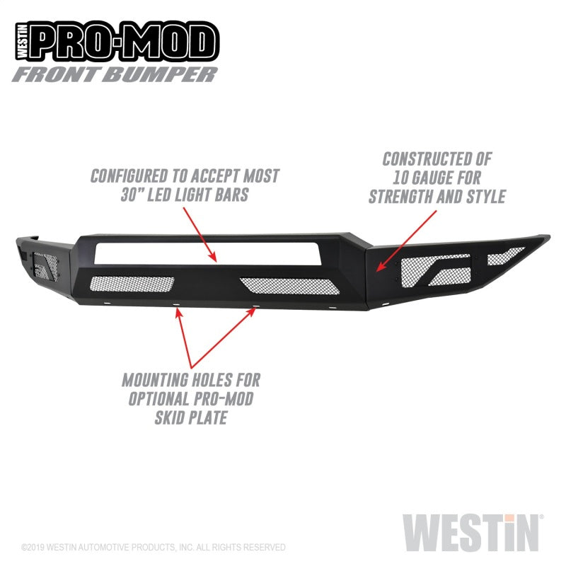 Westin 17-19 Ford F-250/350 Pro-Mod Front Bumper - Textured Black