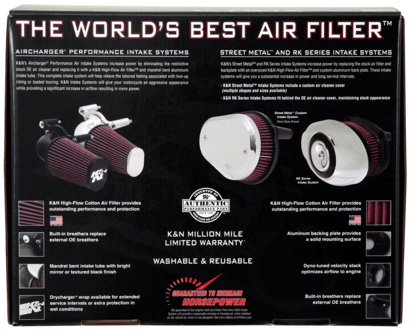 K&N 99+ Harley-Davidson Street Metal Intake System - Hammer Black