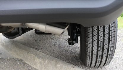 Corsa 2018-2025 Jeep Wrangler JL 2.5in Dual Rear Turn Down Exit Black Sport Axle-Back Exhaust