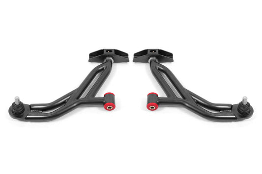 BMR Suspension 05-14 Ford Mustang Lower A-Arms - Black Hammertone - Non-Adjustable