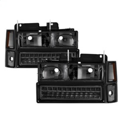 xTune 92-94 Blazer Full Size Corner/LED Bumper Headlights Smoke HD-JH-CCK88-LED-AM-SM-SET