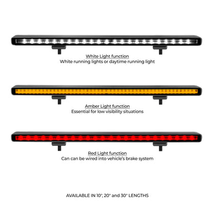 Go Rhino Xplor Flash Series Sgl Multi Function LED Light Bar (Track Mount) 20in. - Blk