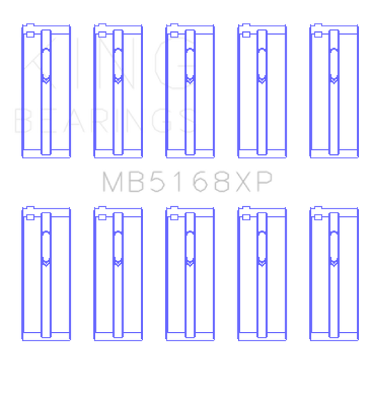King Engine Bearings Honda H22 50mm Journal Crankshaft Main Bearing Set (Size .025)