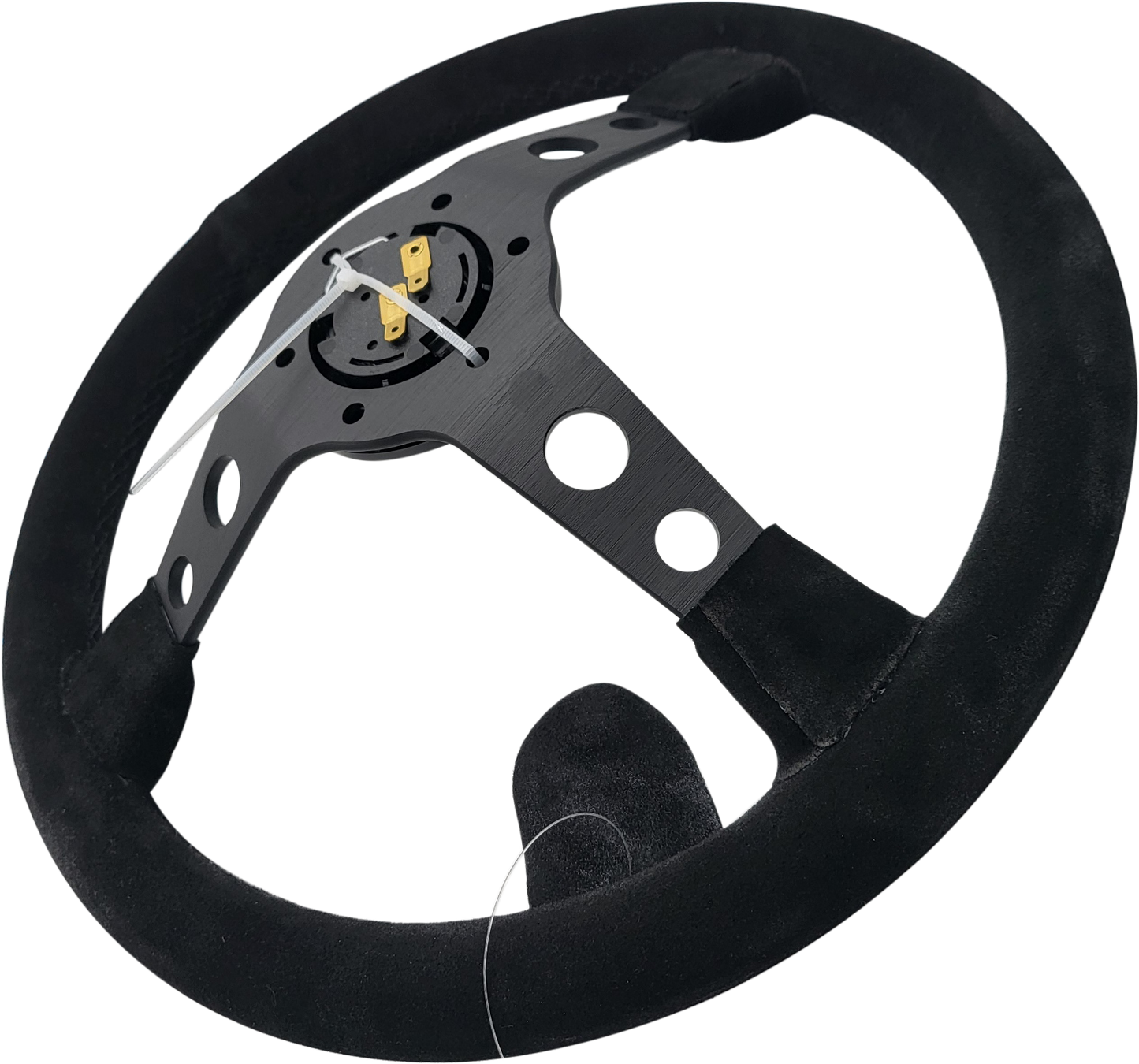 3 Spoke Steering Wheel with Holes 345mm/70mm Dish 6 Bolt