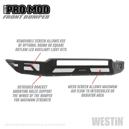 Westin 16-20 Toyota Tacoma Pro-Mod Front Bumper - Textured Black
