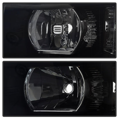 Xtune Chevy Silverado 07-13 Crystal Headlights Black Smoked HD-JH-CS07-AM-BSM