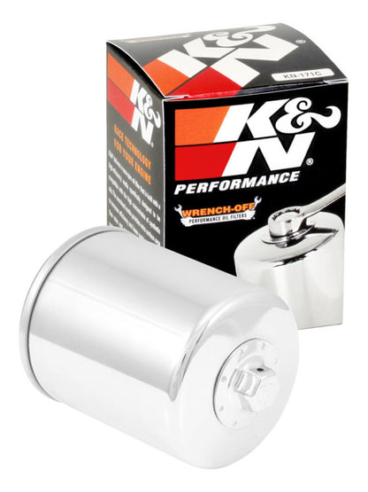 K&N Harley-Davidson / Buell 3in OD x 4.063in H Chrome Oil Filter