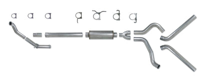 Diamond Eye KIT 4in Turbo Back DUAL SS: 94-97 FORD 7.3L F250/F350 PWRSTROKE NFS W/ CARB EQUIV STDS