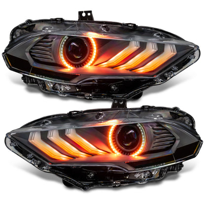 Oracle Lighting 18-23 Ford Mustang Dynamic ColorSHIFT LED Headlights - Black Series
