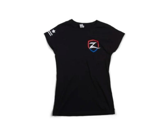 Zone Offroad Black Premium Cotton T-Shirt w/ Patriotic Zone Logos - Womens - L