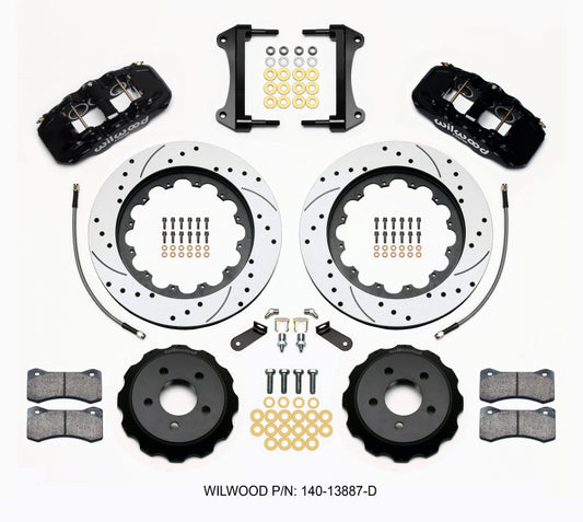 Wilwood AERO6 Front Hat Kit 15.00 Drilled 15-23 Mustang w/Lines