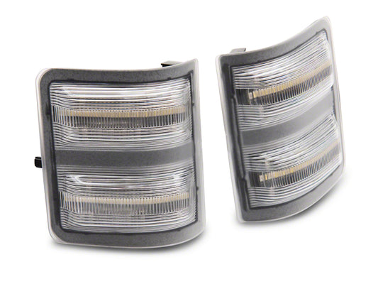 Raxiom 11-16 Ford F-250/F-350 Super Duty Axial LED SEQL Switchback Side Mirror Marker Lamps- Clear