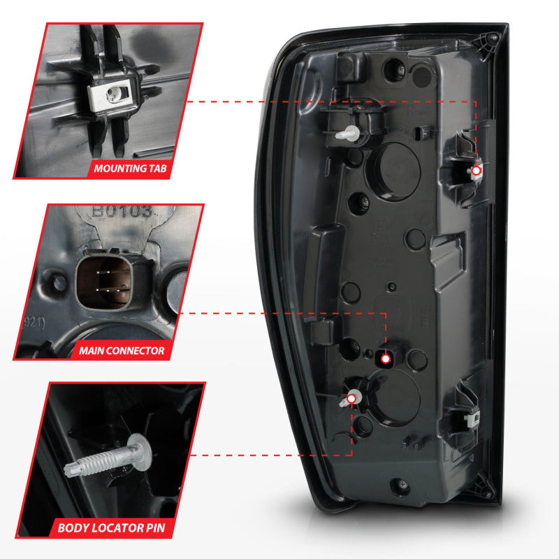 ANZO 19-23 GMC Sierra 1500/2500HD/3500HD Black Replacement Full LED Bar Tail Light