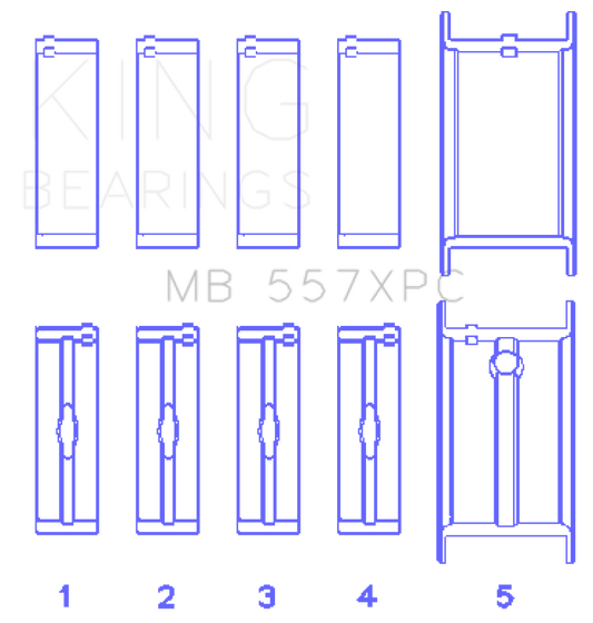 King Engine Bearings General Motors 262/ 267/ 302/ 307/ 327/ 350 pMaxBlack Coated Main Bearing Set