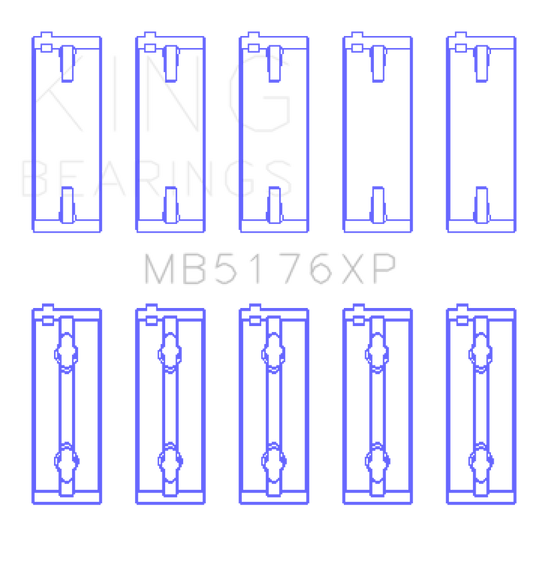 King Engine Bearings Mitsubishi 4G91/4G92/4G93 16V (Size STDX) Crankshaft Main Bearing Set