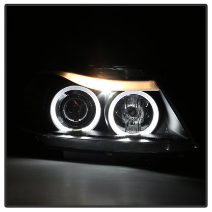 Spyder BMW E90 3-Series 06-08 Projector LED Halo Amber Reflector Rplc Bulb Blk PRO-YD-BMWE9005-AM-BK