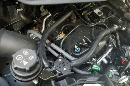 J&L 15-25 Ford Transit 150/250/350 3.5L EcoBoost Passenger Side Oil Separator 3.0 - Black Anodized