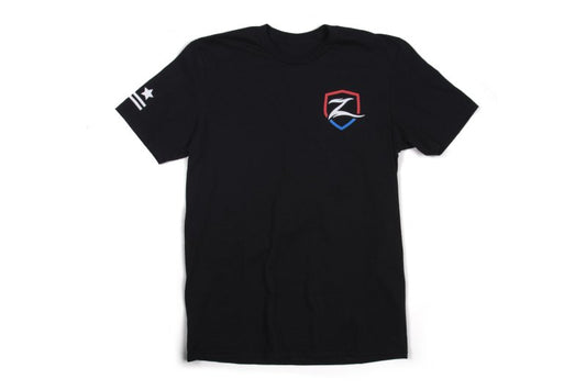 Zone Offroad Black Premium Cotton T-Shirt w/ Patriotic Zone Logos - Small