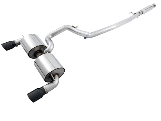 AWE Tuning Ford Focus RS Touring Edition Cat-Back Exhaust - Resonated - Diamond Black Tips