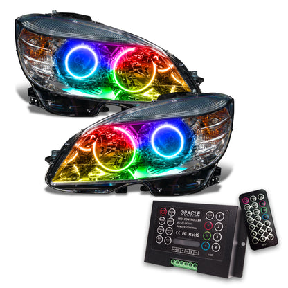 Oracle 08-11 Mercedes Benz C-Class Pre-Assem. Headlights Chrome Housing- w/2.0 Controller