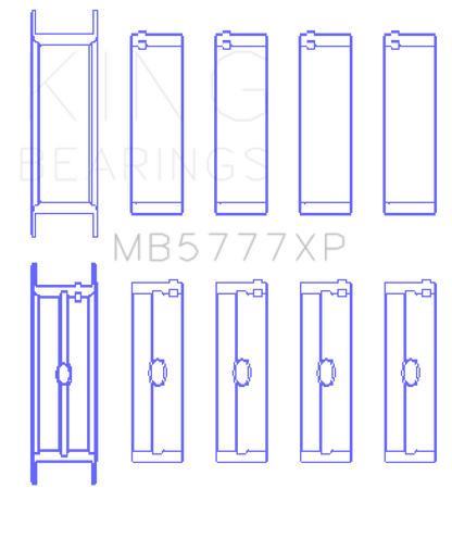 King Engine Bearings Dart LS Next Block (Size STD) Performance Main Bearing Set