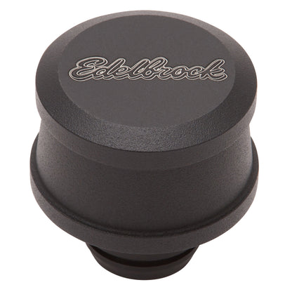 Edelbrock Billet Aluminum Breather w/ Black Powder Coat Finish