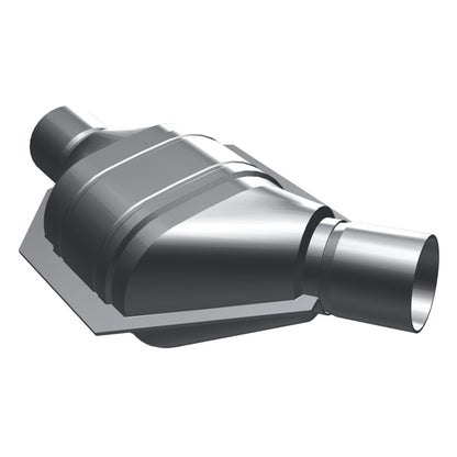 MagnaFlow Universal Catalytic Converter 2in Inlet/Outlet Angled Offset/Center Oval (California)
