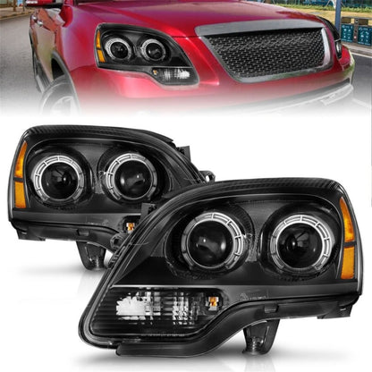 ANZO 2007-2012 GMC Acadia Projector Headlights Black Housing