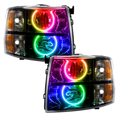 Oracle 07-13 Chevrolet Silverado SMD HL - Blk - Round Style - ColorSHIFT w/o Controller