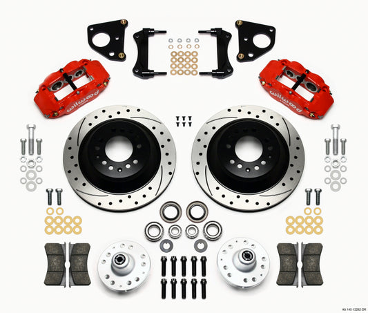 Wilwood Narrow Superlite 6R Front Hub & 1PC Rtr Kit 12.88in Drilled -Red 62-72 CDP B & E Body-Drum