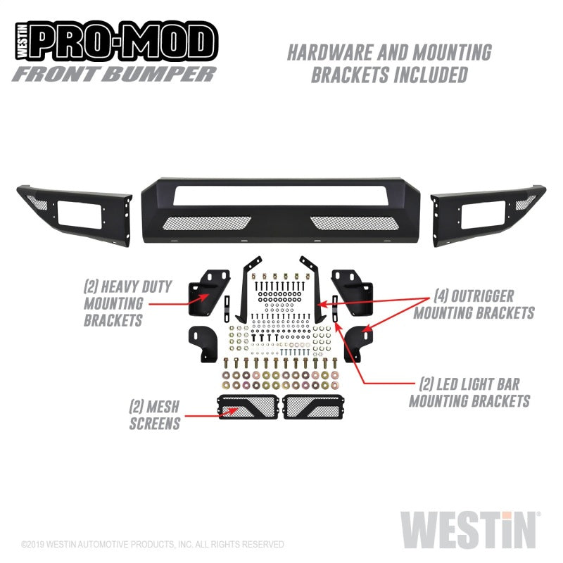 Westin 17-19 Ford F-250/350 Pro-Mod Front Bumper - Textured Black