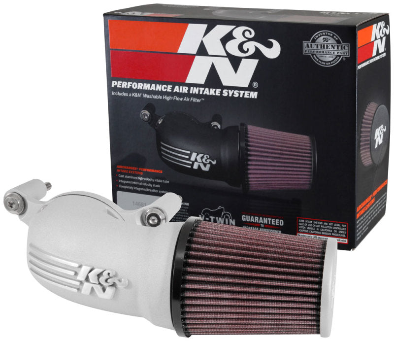 K&N 01-17 Harley-Davidson Softail / Dyna FI Performance Air Intake System Silver