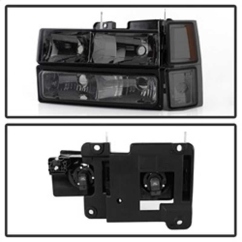 xTune Chevy Suburban 94-98 Headlights w/ Corner & Parking Lights 8pcs Smoked HD-JH-CCK88-AM-SM-SET