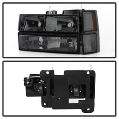 xTune Chevy Suburban 94-98 Headlights w/ Corner & Parking Lights 8pcs Smoked HD-JH-CCK88-AM-SM-SET