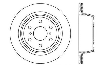 StopTech 05-10 GMC Sierra (w/ Rear Drum) / 07-09 GMC Yukon Rear Right Slotted & Drilled Rotor